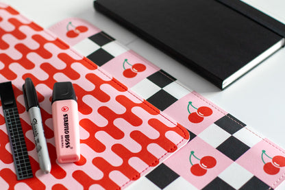 Wavy Pink & Red Desk Pad